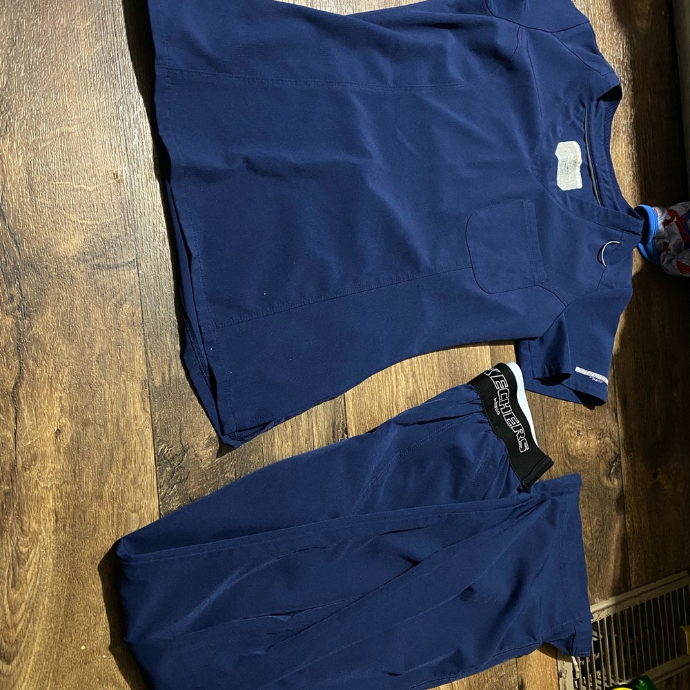 XS Skechers Dark Blue scrub Set